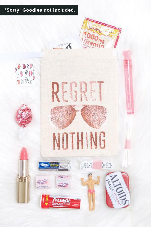 Rose Gold Aviator Regret Nothing! Hangover Kit Bags